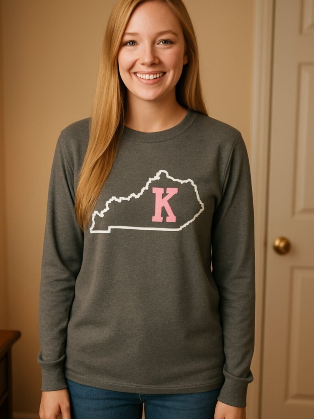 KentuckyTshirt Large 42-44 LONG  sleeve *K is PINK